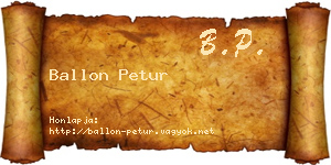 Ballon Petur névjegykártya